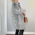 Women's Leopard Print Plush Jacket, Cozy Loose-Fit Warm Coat Elegant Medium-Length Fall Winter Outwear Nexora Store