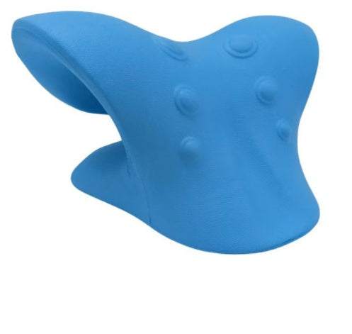 blauw ergonomisch nekmassage-apparaat met zes wielen voor diepe weefselmassage en pijnverlichting