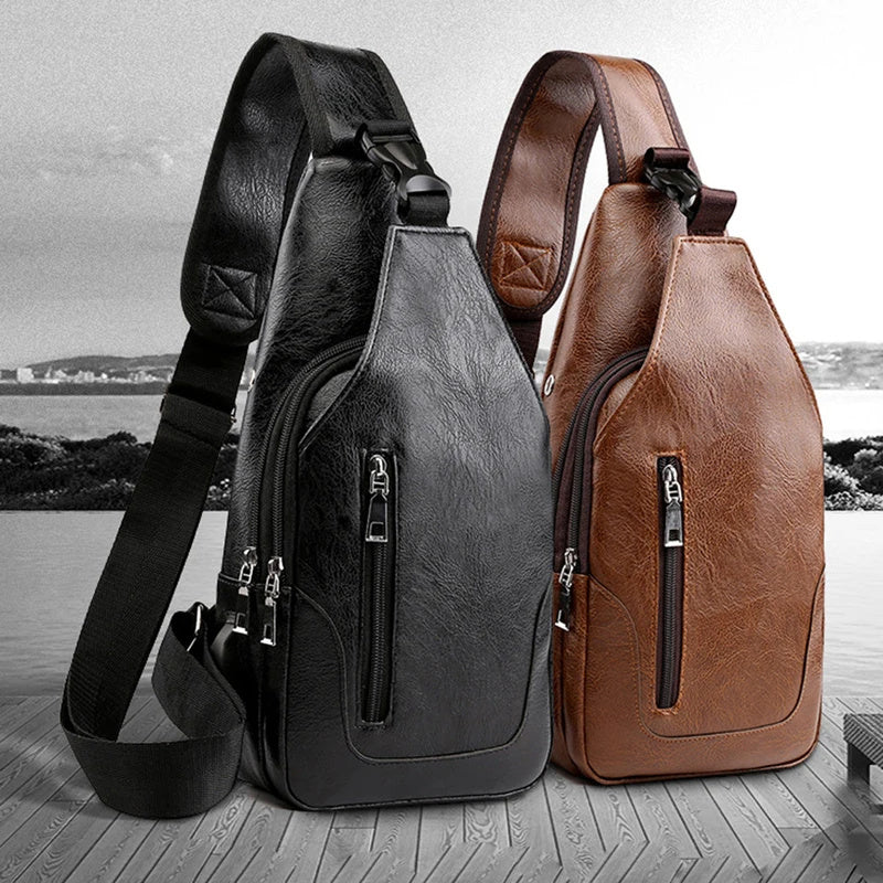 Luxe merk messenger bag leren heren borsttas vintage crossbody schoudertas heren zakelijke sling bags mannelijke casual borsttas Nexora Store