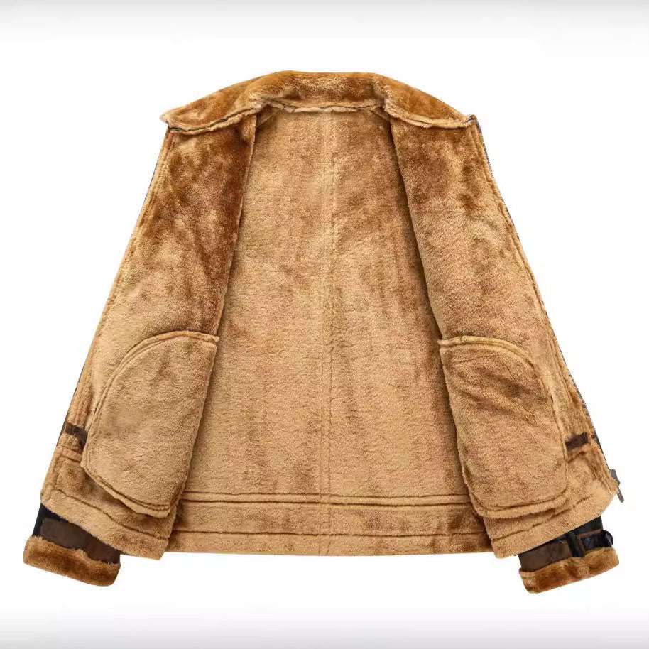 Heren herfst- en winterjas met fleecevoering en dikke bontkraag Ritchy's Shop