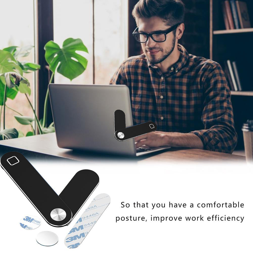 Laptoptelefoonhouder, verstelbare laptopbevestigingsclip aan de zijkant, magnetische laptopmonitorhouder, computerlaptop- en mobiele telefoonstandaard, opvouwbare aluminium uitbreidingsbeugel, tabletclip voor dubbel scherm Nexora Store