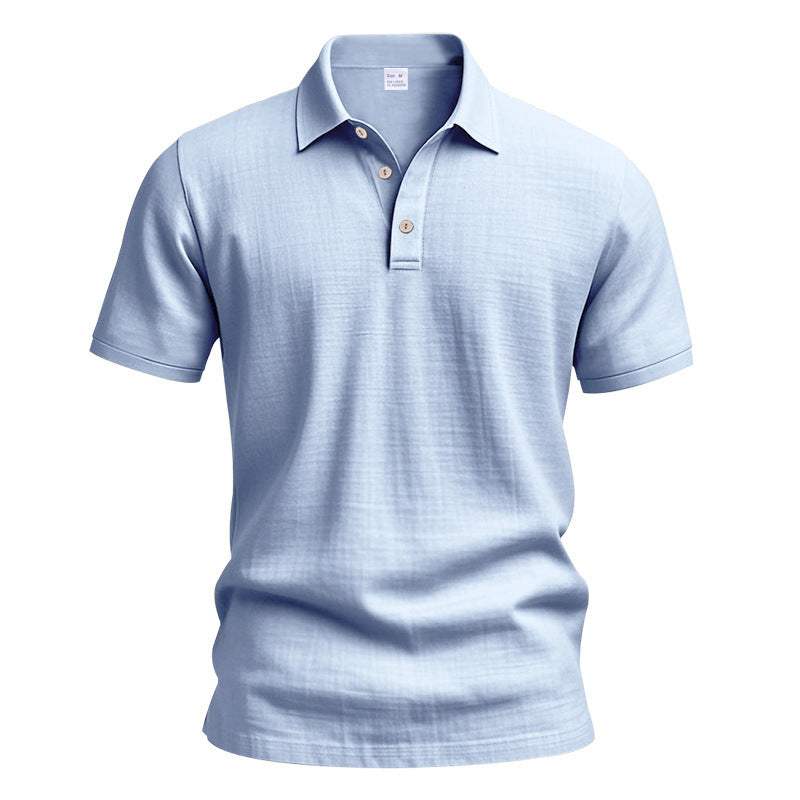 Heren Brits casual poloshirt met gesp en losse linnen revers Nexora Store