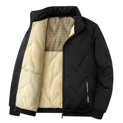 Nieuwe katoenen jas met grafeenontwerp, warme winterjas met dikke fleece, modieuze casual herenkleding Ritchy's Shop