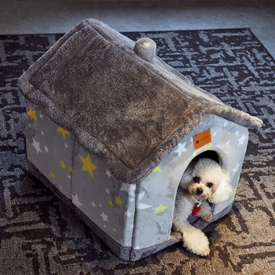 Opvouwbaar hondenhuis, kattenbed, wintervilla, slaapkennel, verwijderbaar nest, warme, afgesloten grot, bank, huisdierbenodigdheden Nexora Store
