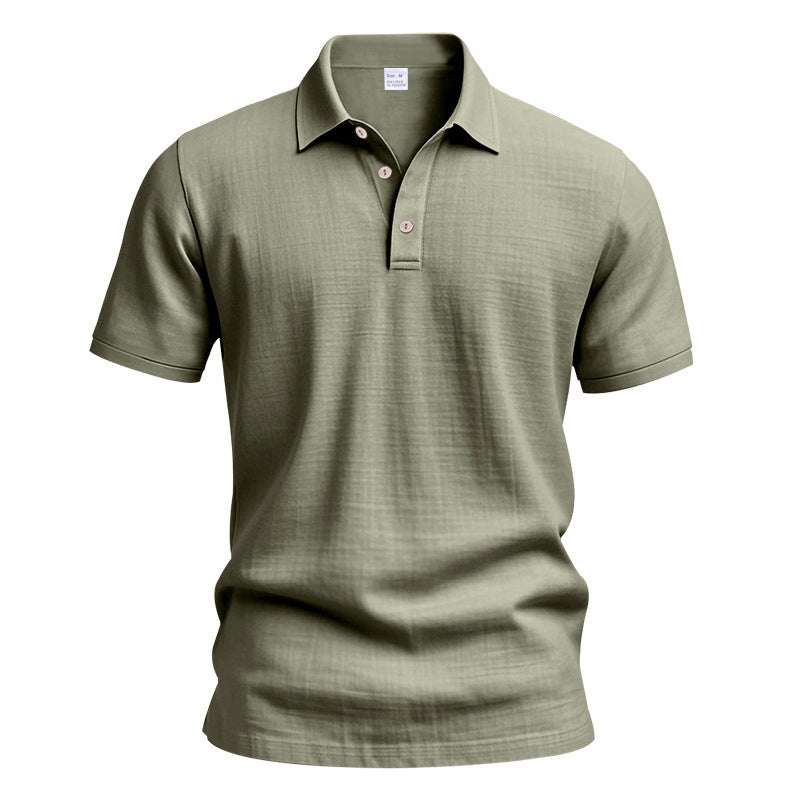 Heren Brits casual poloshirt met gesp en losse linnen revers Nexora Store