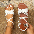 Comfortabele, lichtgewicht Romeinse platte sandalen voor dames met elastische band voor de zomer Ritchy's Shop