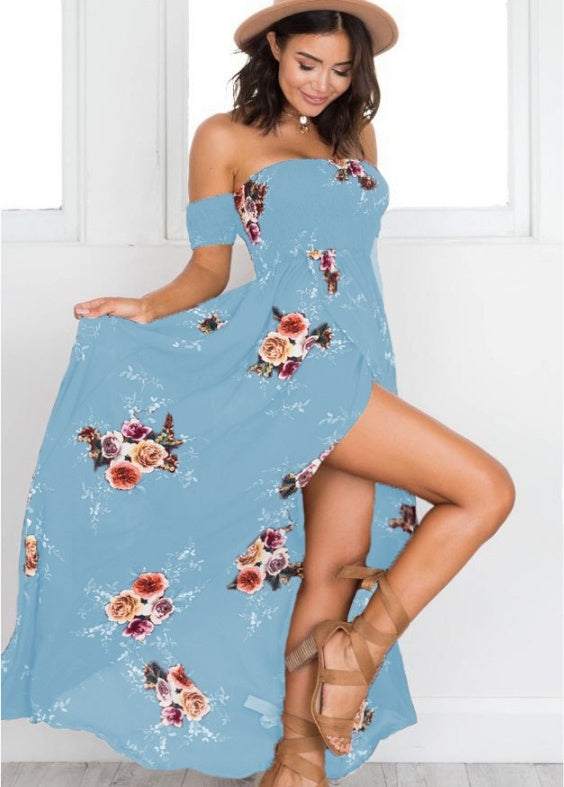 Boho-stijl lange jurk voor dames, off-shoulder strand zomerjurken Nexora Store