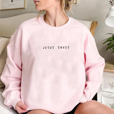 Jesus Save Christian Sweatshirt Faith Top Nexora Store