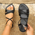 Comfortabele, lichtgewicht Romeinse platte sandalen voor dames met elastische band voor de zomer Ritchy's Shop