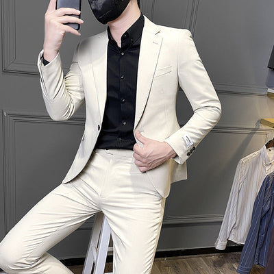 Herenpak in Koreaanse stijl, slim fit, zakelijk pak, casual pak Nexora Store