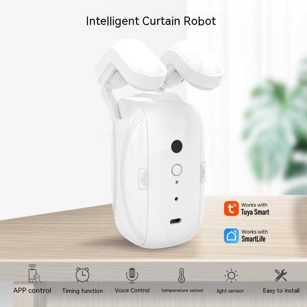 Wifi Gordijnrobot intelligente elektrische gordijnrobot wit voor Romeinse stang met app- en spraakbediening