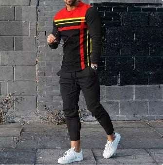 Etnische stijl bedrukte lange mouwen broekpak voor heren Ritchy's Shop