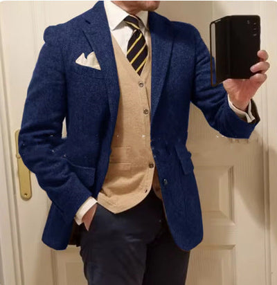 Nieuw herenpak visgraatjas casual slim fit Nexora Store