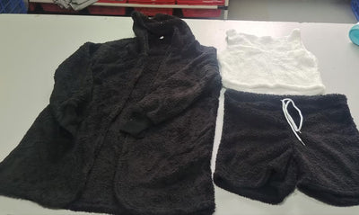 3-delige damespyjamaset met lange mouwen, tanktop en korte broek met trekkoord Nexora Store