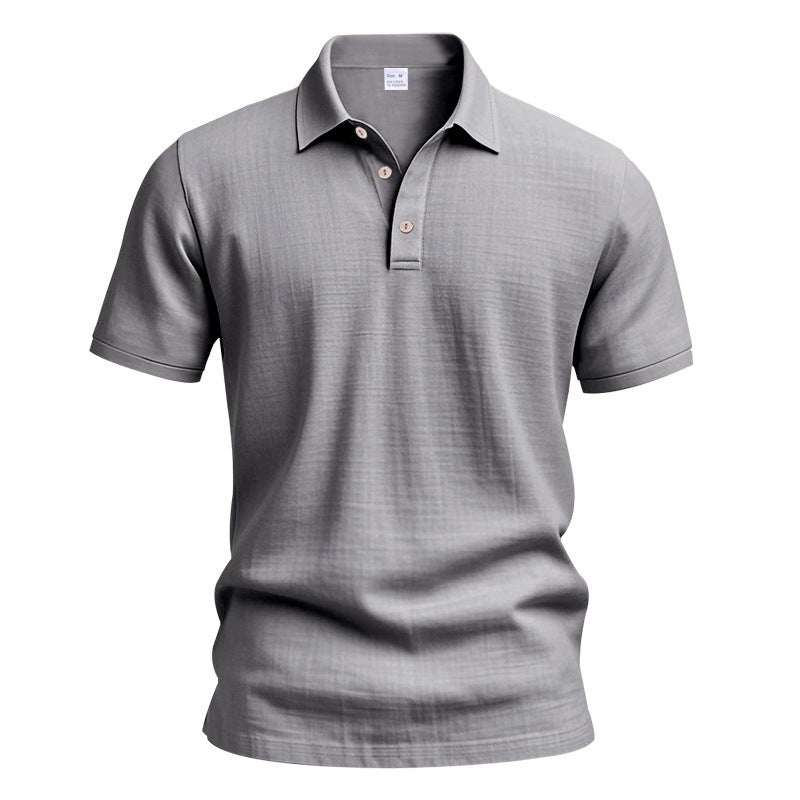 Heren Brits casual poloshirt met gesp en losse linnen revers Nexora Store