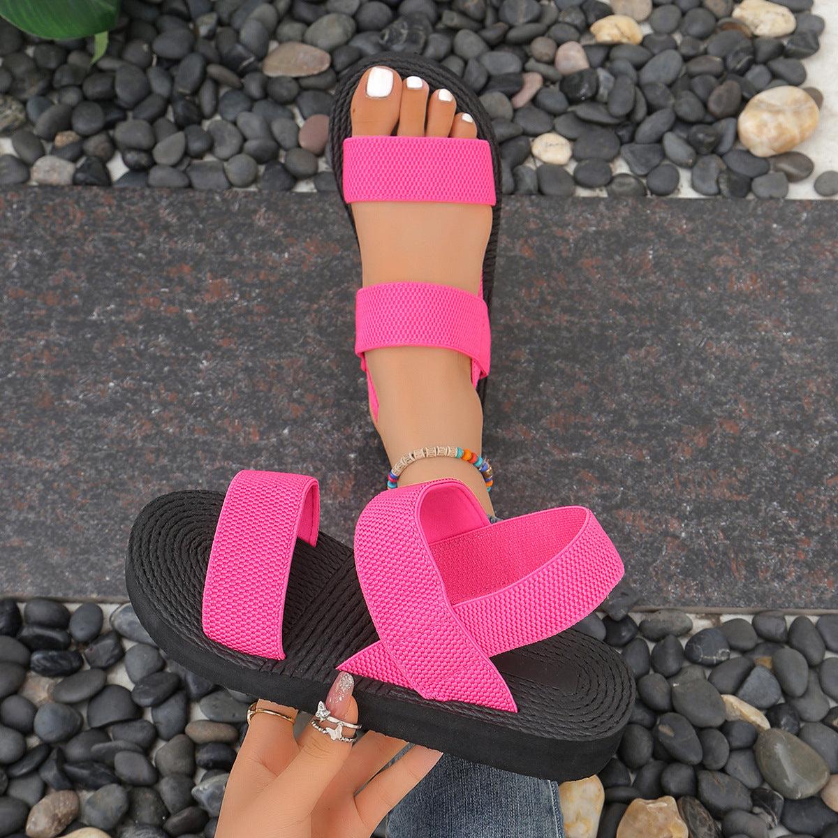 Modieuze platte sleehak strandsandalen voor dames Ritchy's Shop