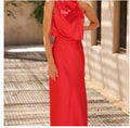 Dames Zomerjurk zonder mouwen in rood, stijlvol en comfortabel polyester materiaal