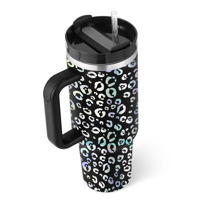 40 Oz Tumbler met handvat, rietje, geïsoleerd, roestvrij staal, morsbestendig, vacuüm koffiebeker, beker met deksel, taps toelopende mok, cadeaus voor Valentijnsliefhebbers, geschikt voor in de auto, sportschool, kantoor, reizen Ritchy's Shop