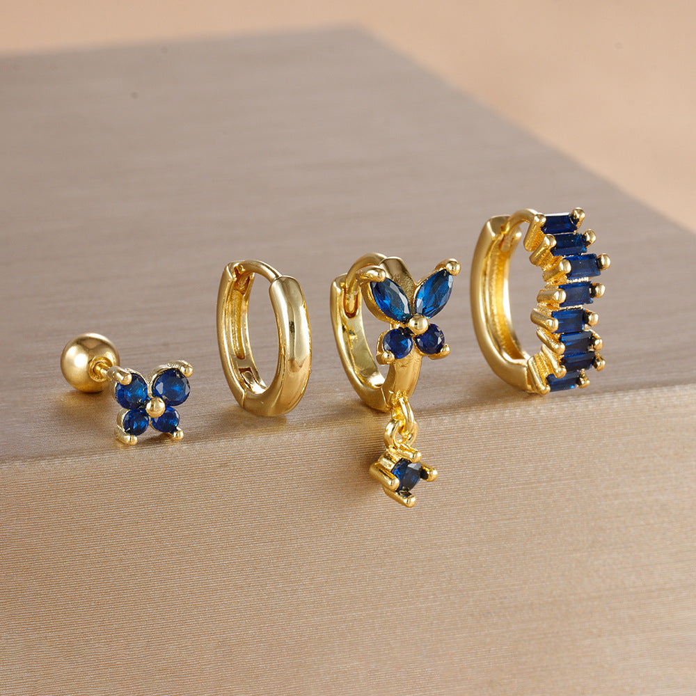 Diamond Butterfly Ear Ring Ear Clip Ear Studs Earring Set Nexora Store