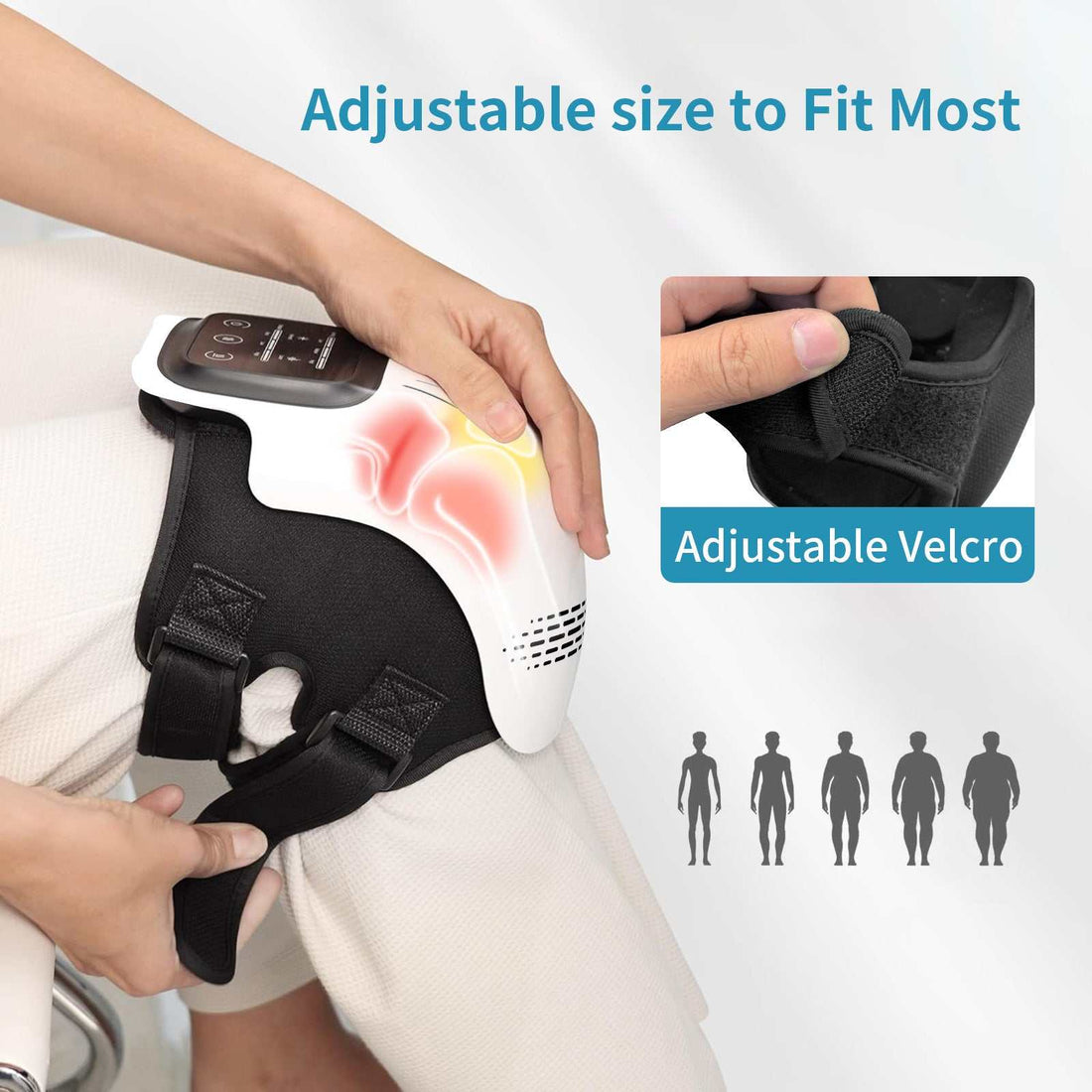 Intelligent home use electric rechargeable knee massager with infrared heating and vibration therapy for pain relief