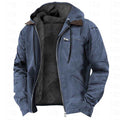 Winter Hooded Coat With Pockets Fashion Warm Fleece Zip-up Jacket Casual Outwear Men's Clothing Nexora Store