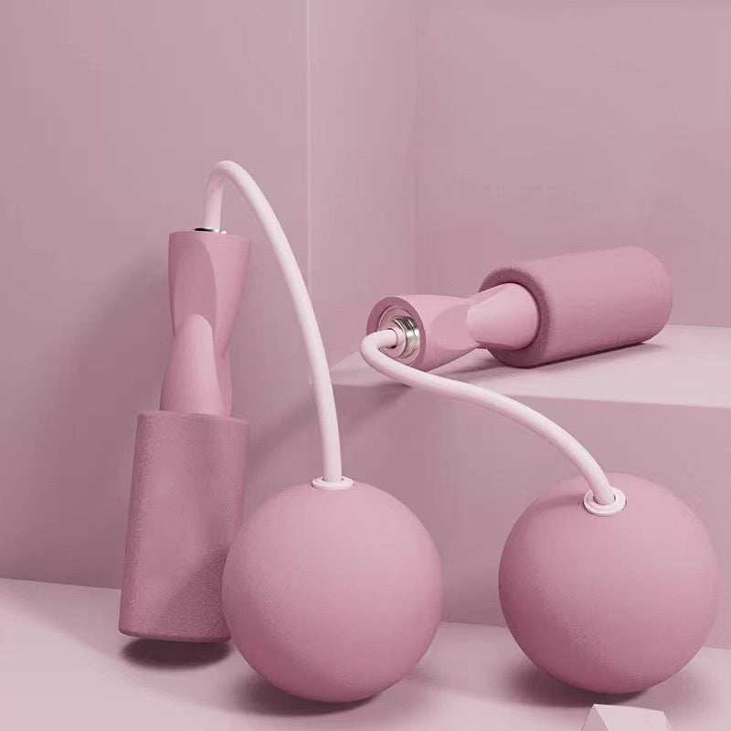 Trainingsspringtouwset draadloze fitness springtouwen met siliconen handvatten en gewichtsballetjes in blauw voor indoor en outdoor training