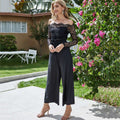 Dames jumpsuit met wijde pijpen en off-neck Ritchy's Shop