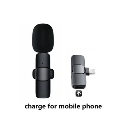 Draadloze Lavalier-microfoon, draagbare audio- en video-opnamemicrofoon voor iPhone en Android, lange batterijduur, live-uitzendingen en gaming Ritchy's Shop