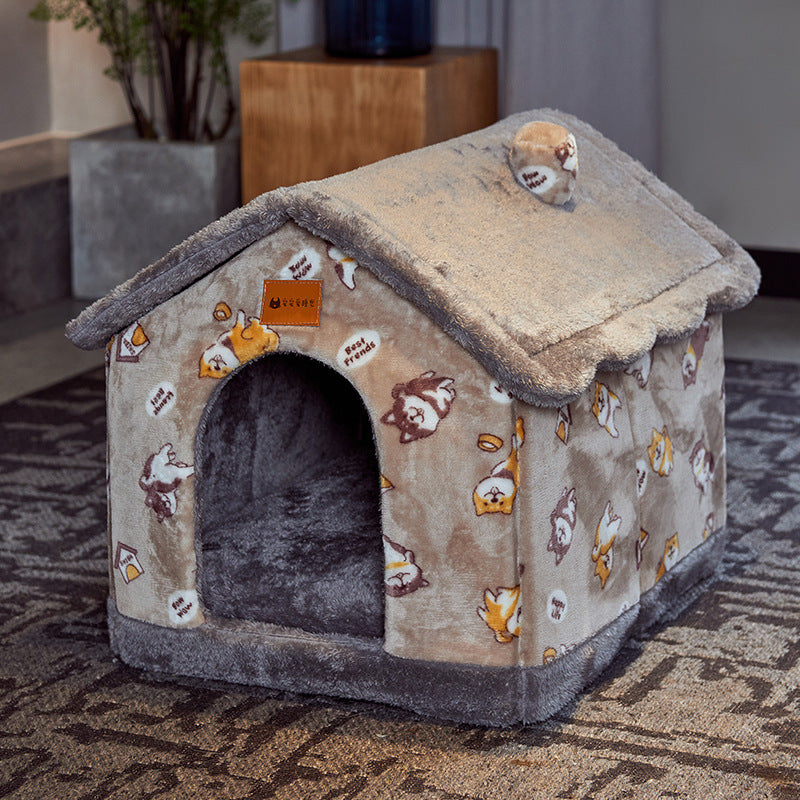 Opvouwbaar hondenhuis, kattenbed, wintervilla, slaapkennel, verwijderbaar nest, warme, afgesloten grot, bank, huisdierbenodigdheden Nexora Store