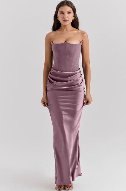 Slanke Tube Top Lange Jurk Sexy Mode Bandeau Rugloze Feestavondjurken Voor Vrouwen Kleding Nexora Store