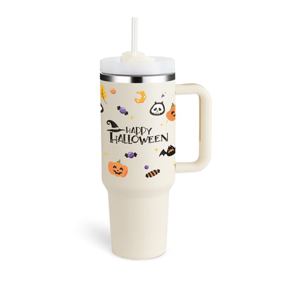 40 Oz Tumbler met handvat, rietje, geïsoleerd, roestvrij staal, morsbestendig, vacuüm koffiebeker, beker met deksel, taps toelopende mok, cadeaus voor Valentijnsliefhebbers, geschikt voor in de auto, sportschool, kantoor, reizen Ritchy's Shop
