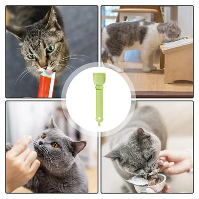 Kattenstripvoeder, kattenstrip Happy Spoon, kattenlepel voor nat voer, draagbare kattenvoerlepel, herbruikbare kattenstriplepel, likbare voerlepel voor huisdieren, accessoires voor kattenvoer, kattenstripknijplepel Nexora Store