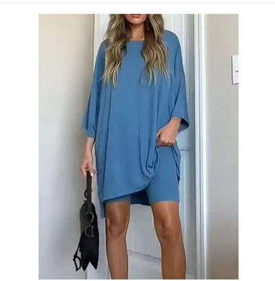 Zomer Shorts Pak Mode Losse Korte Mouwen T-shirt En Slanke Strakke Broek Dameskleding Ritchy's Shop