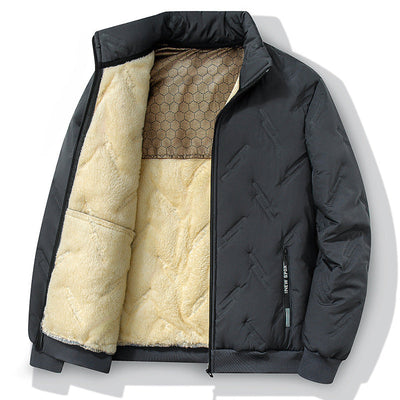 Nieuwe katoenen jas met grafeenontwerp, warme winterjas met dikke fleece, modieuze casual herenkleding Ritchy's Shop