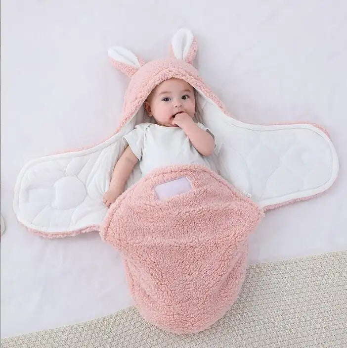 Superzachte babyslaapzak, zachte fleece, pasgeboren deken, inbakerdekens, unisex babywikkeldoek voor pasgeboren jongens en meisjes met hoofdbeschermende en hoofdondersteunende functie, draagbare inbakerslaapzak Ritchy's Shop