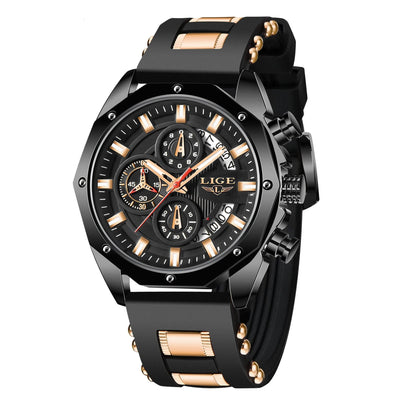 Mode Herenhorloges Topmerk Luxe Siliconen Sporthorloge Heren Kwarts Datum Klok Waterdicht Polshorloge Chronograaf Ritchy's Shop