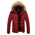 Heren bontjas met capuchon, winterjas van dik fleece, katoenen kleding Ritchy's Shop