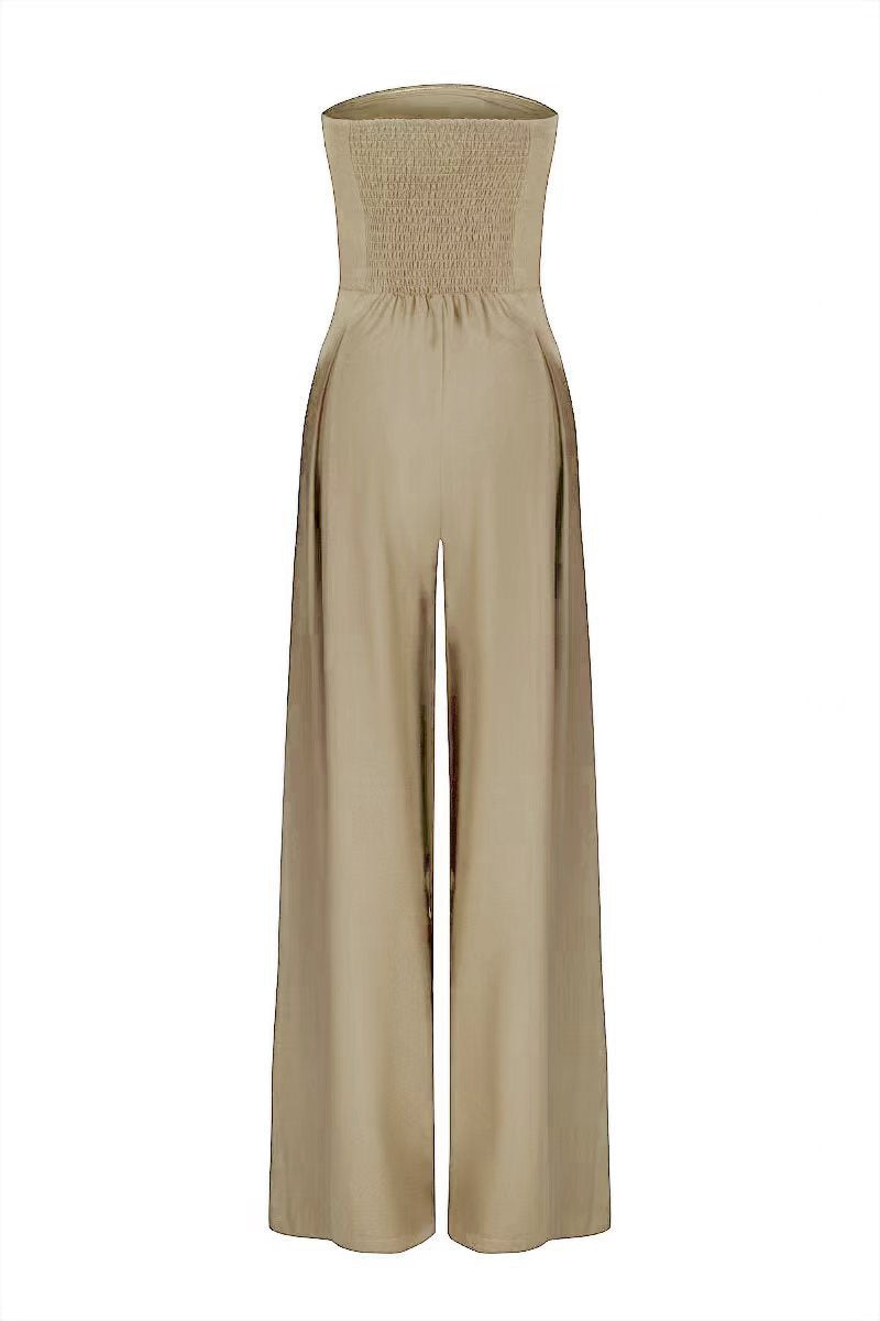 Losse Tube-top Jumpsuit Ins Fashion Rugloze Wijde Pijpen Lange Broek Overalls Dameskleding Mijn winkel