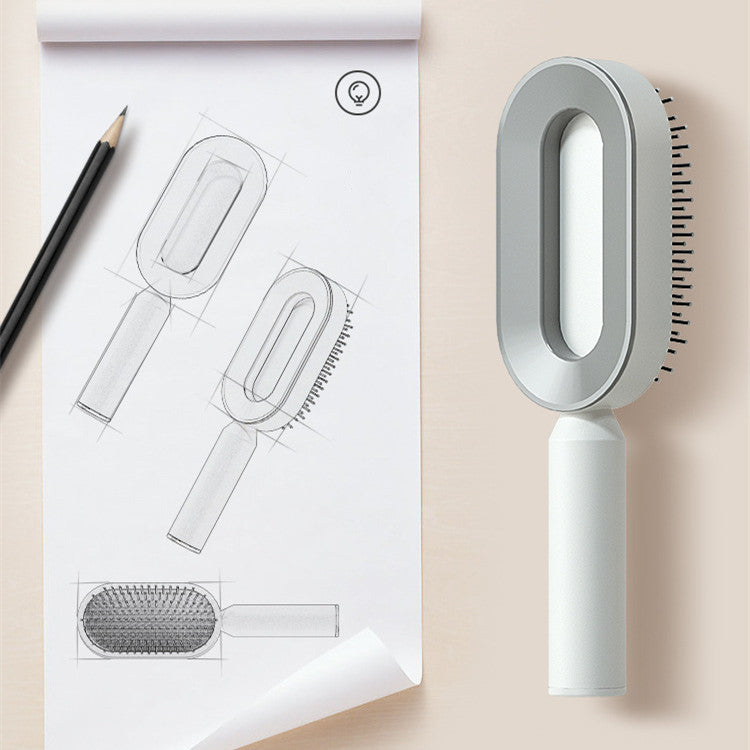 Zelfreinigende haarborstel voor vrouwen, één-toets reiniging, haaruitval, airbagmassage, hoofdhuidkam, antistatische haarborstel Nexora Store