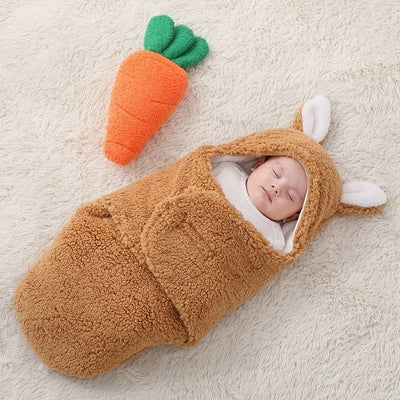 Superzachte babyslaapzak, zachte fleece, pasgeboren deken, inbakerdekens, unisex babywikkeldoek voor pasgeboren jongens en meisjes met hoofdbeschermende en hoofdondersteunende functie, draagbare inbakerslaapzak Ritchy's Shop