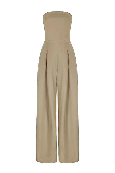 Losse Tube-top Jumpsuit Ins Fashion Rugloze Wijde Pijpen Lange Broek Overalls Dameskleding Mijn winkel