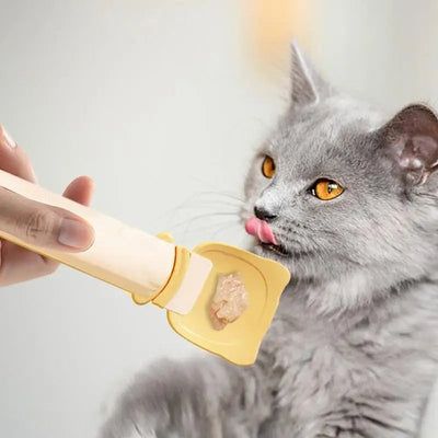 Kattenstripvoeder, kattenstrip Happy Spoon, kattenlepel voor nat voer, draagbare kattenvoerlepel, herbruikbare kattenstriplepel, likbare voerlepel voor huisdieren, accessoires voor kattenvoer, kattenstripknijplepel Nexora Store