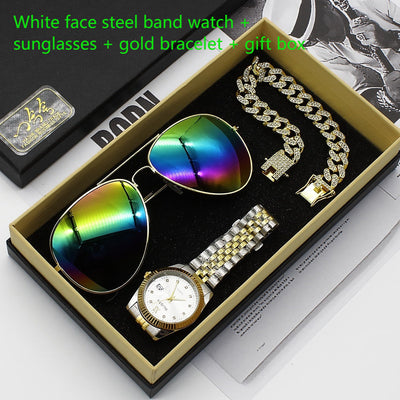 Wristwatch Glasses New Men's Watch Business Foreign Trade Sunglasses Watch Gift Box Suit Nexora Store