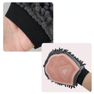 2-in-1 verzorgingshandschoen voor huisdieren, elegante hondenverzorgingstool voor borstelen, masseren en drogen, verzorgingsset voor honden en katten, 2-zijdige badborstel, reinigings- en massagehandschoen Ritchy's Shop