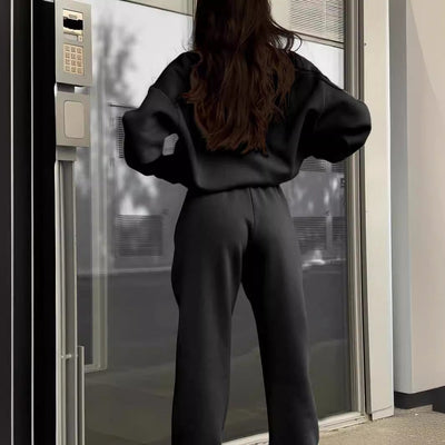 Sportief sweatshirt met lange mouwen, modieuze opstaande kraag, top met ritssluiting en elastische band, broek met zak, herfstkleding voor dames Ritchy's Shop