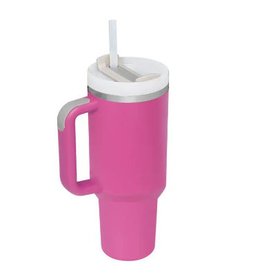40 Oz Tumbler met handvat, rietje, geïsoleerd, roestvrij staal, morsbestendig, vacuüm koffiebeker, beker met deksel, taps toelopende mok, cadeaus voor Valentijnsliefhebbers, geschikt voor in de auto, sportschool, kantoor, reizen Ritchy's Shop