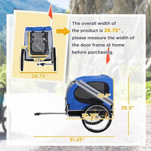 Aosom Hondenfietskar Huisdierenkar Fietskar Bagagedrager Bevestiging Voor Reizen Met 3 Ingangen Grote Wielen Voor Off-Road & Gaasscherm Ritchy's Shop