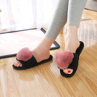 Pluche pantoffels voor dames in dwarsdoorsnede om warm te blijven Nexora Store