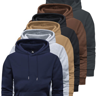 6-delige effen herensweater met lange mouwen en capuchon Nexora Store
