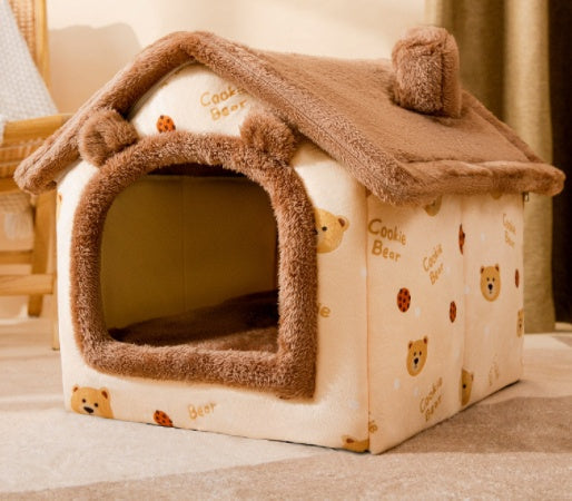 Opvouwbaar hondenhuis, kattenbed, wintervilla, slaapkennel, verwijderbaar nest, warme, afgesloten grot, bank, huisdierbenodigdheden Nexora Store
